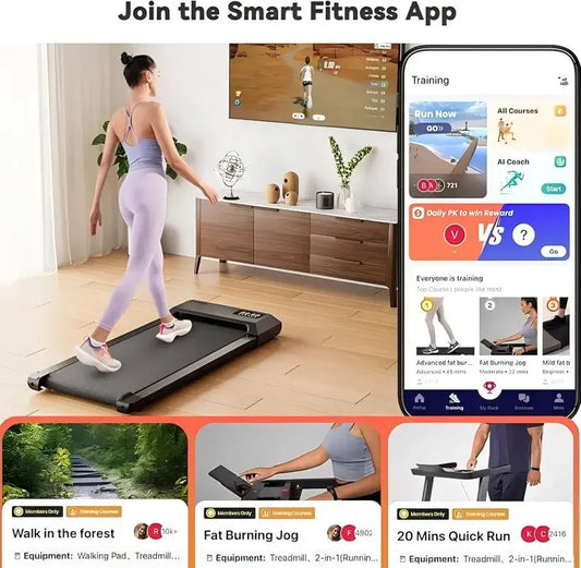 Fitness Pad – Compact Walking Treadmill with App & AI Training
